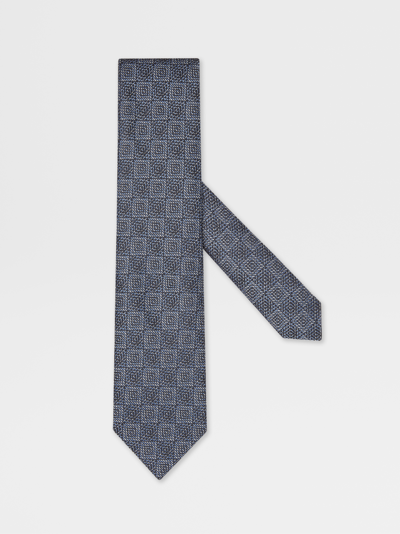 Dark Blue Jacquard Silk Tie